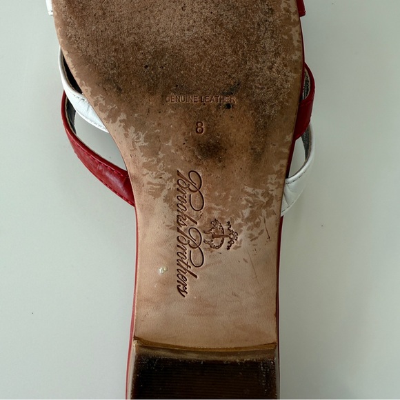 Brooks Brothers Red and White Women's Sandals - Picture 6 of 6